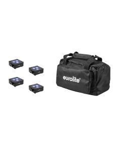 EUROLITE Set 4x AKKU Flat Light 3 bk + Soft Bag