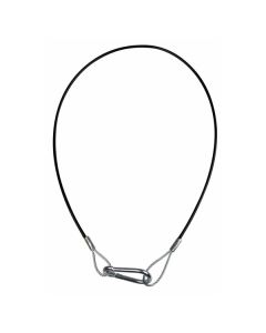 Showgear Safety Cable Heavy Duty,  75 cm 3/4 mm 75 cm - met zwarte PVC-coating, niet gecertificeerd 