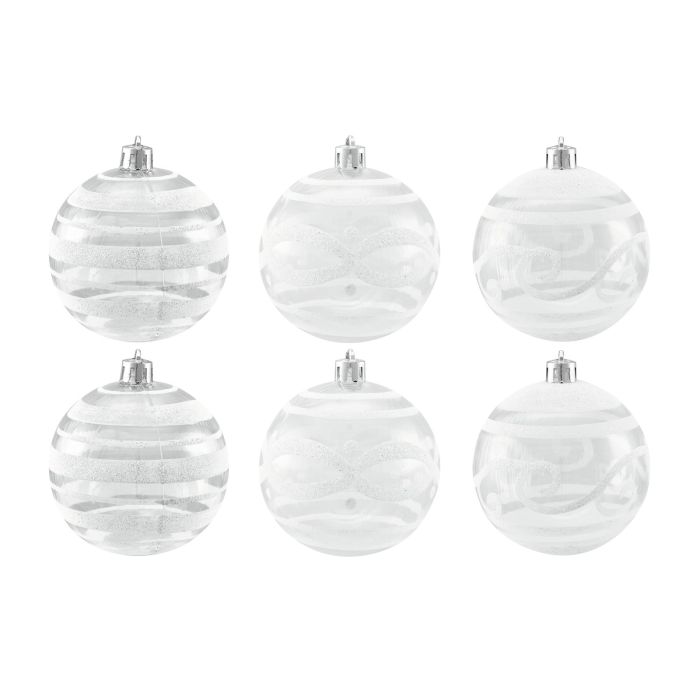 EUROPALMS Deco Kerst Bal 7cm, helder, diverse designs 6x