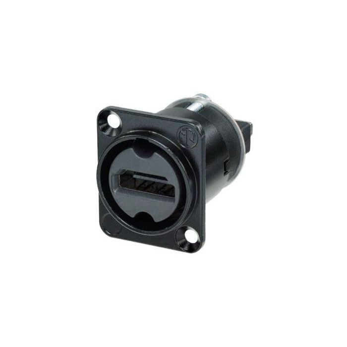 Neutrik HDMI feedthrough adapter D-shape housing, Black